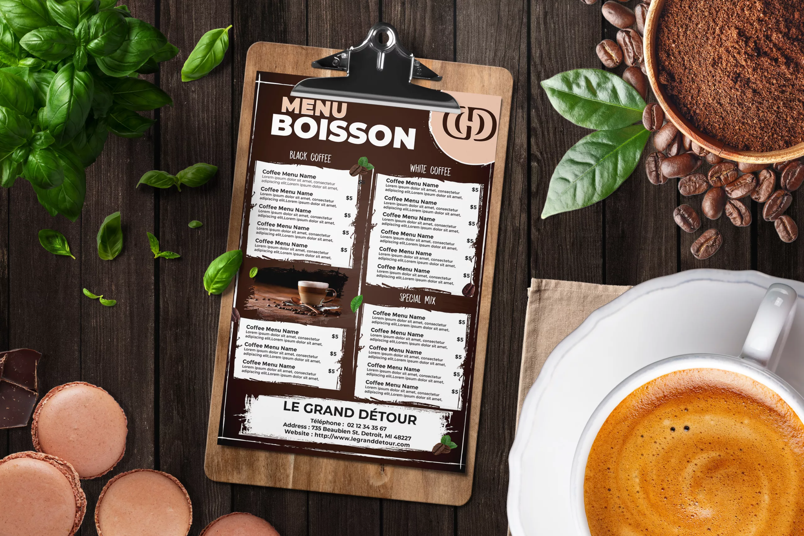 Menu des boissons