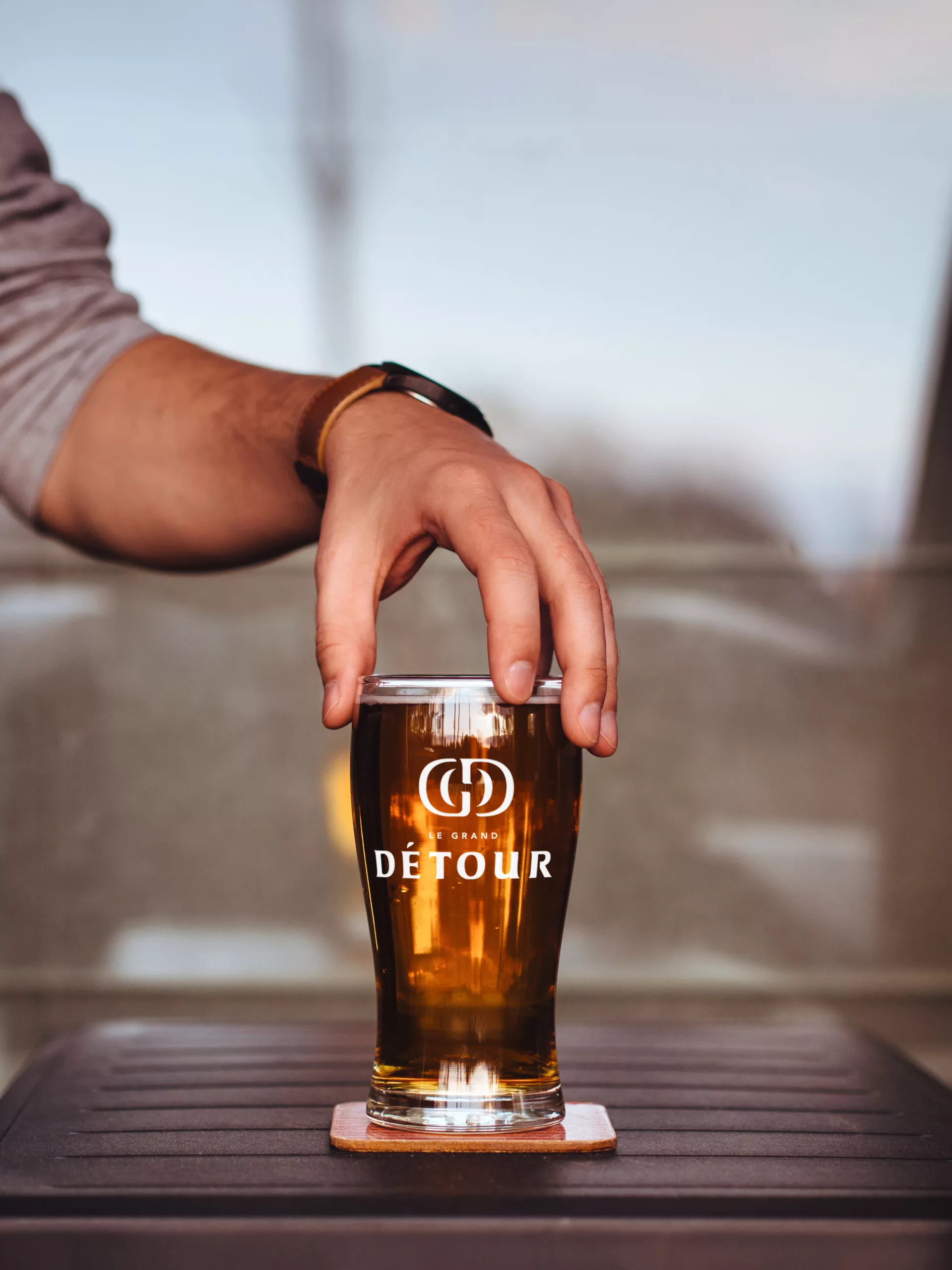 Verre de bière gravé