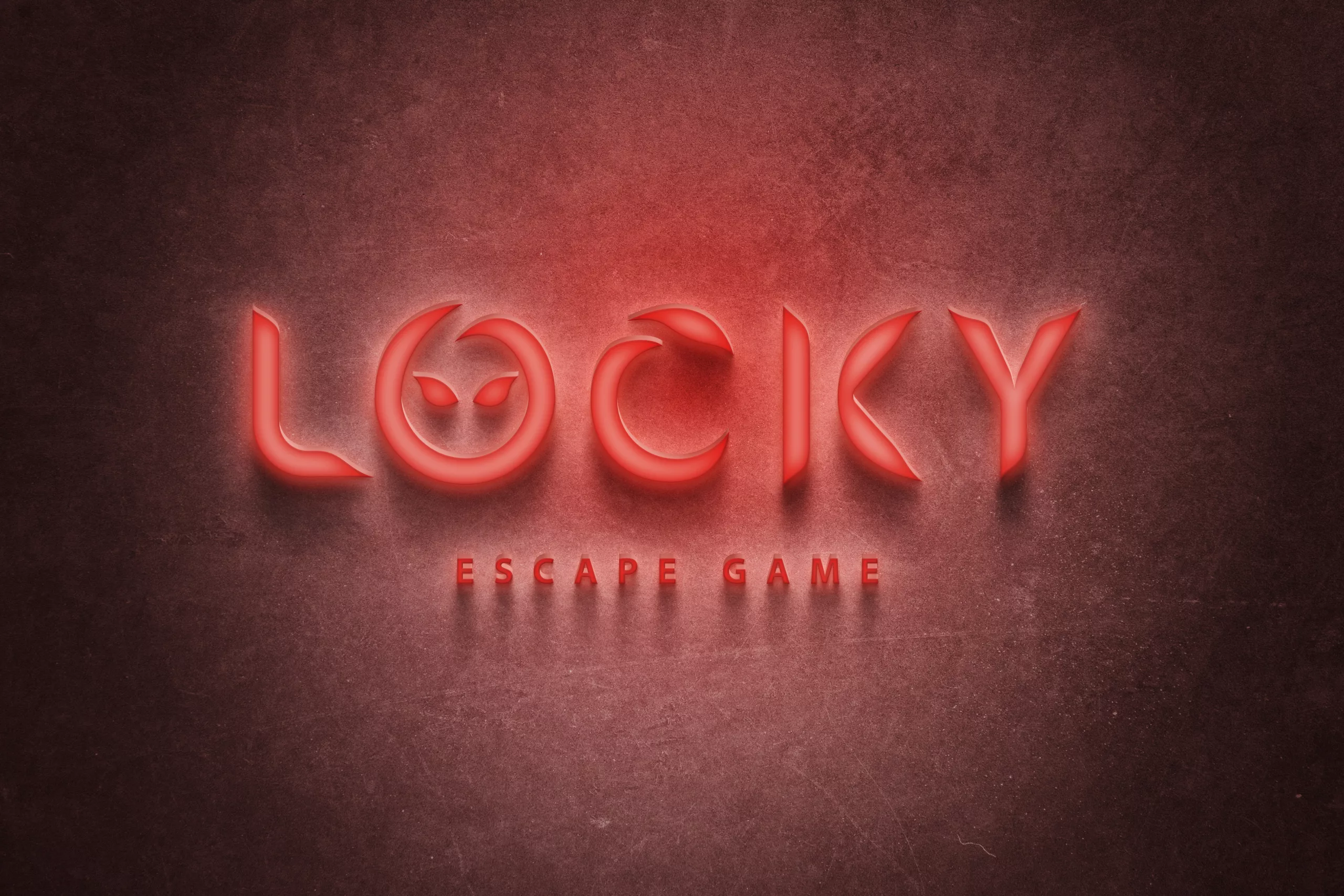 Néon mur rouge LOCKY